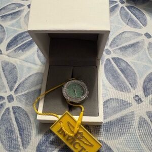 Invicta Green Dial Watch with Yellow Tag